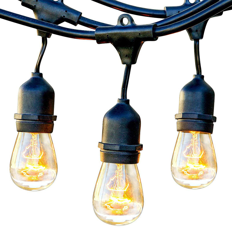 Manufacturer best selling ready stock holiday decoration 48FT s14 bulb E26 E27 globe patio string light wholesale