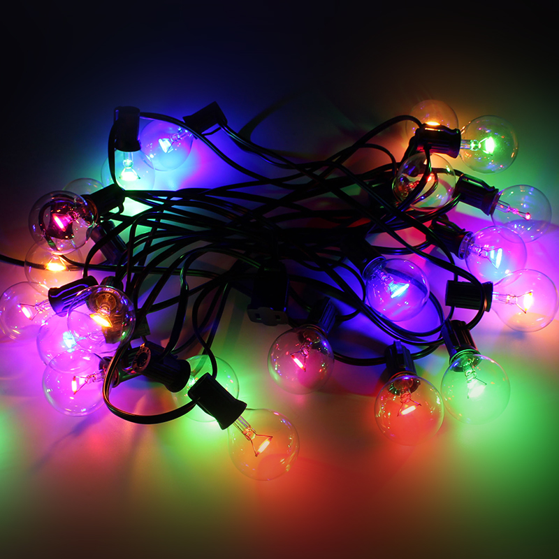 Andysom G40 Led String Light With 25Ft 12 Bulbs for decoration de noel Warm White Colorful String Lights