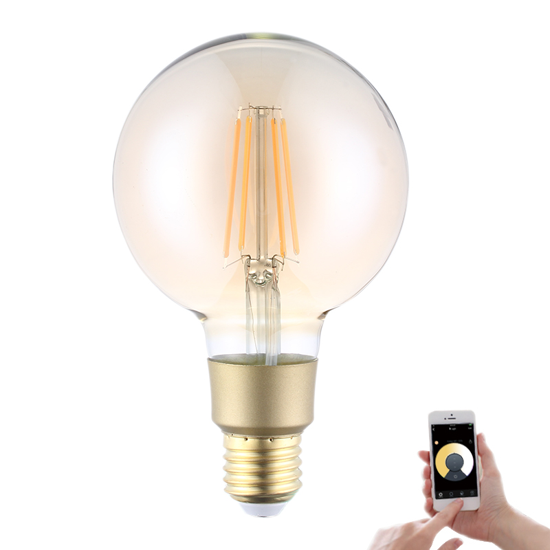 China factory CCT adjustablebG125 led filament bulb Alexa Google assistant smart home light