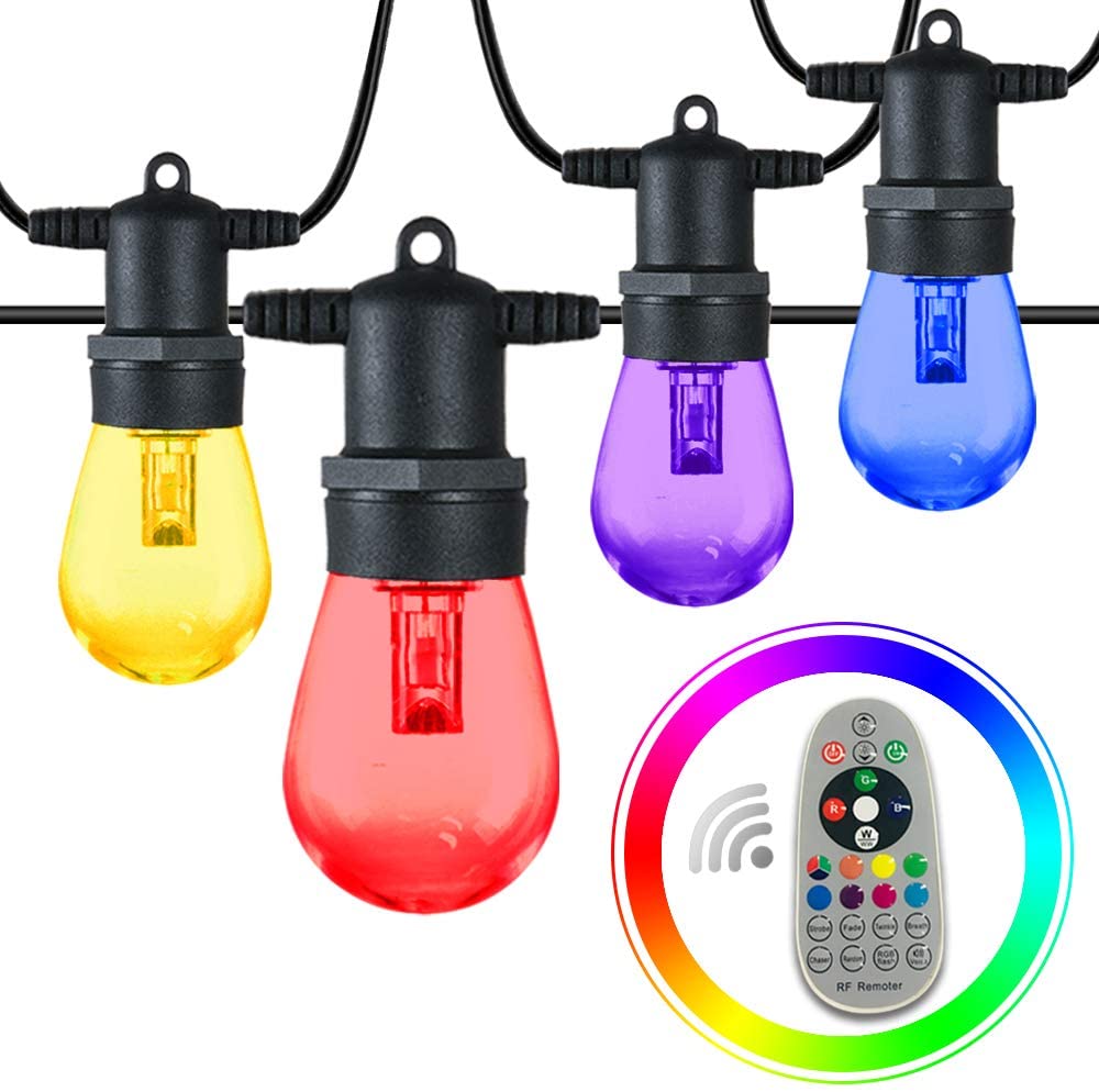 Rgb 48ft smart programmable solar light outdoor colorful string luces led control Tuya smart led christmas lights string