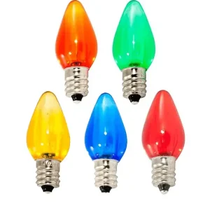 C7 LED bulb clear colorful
