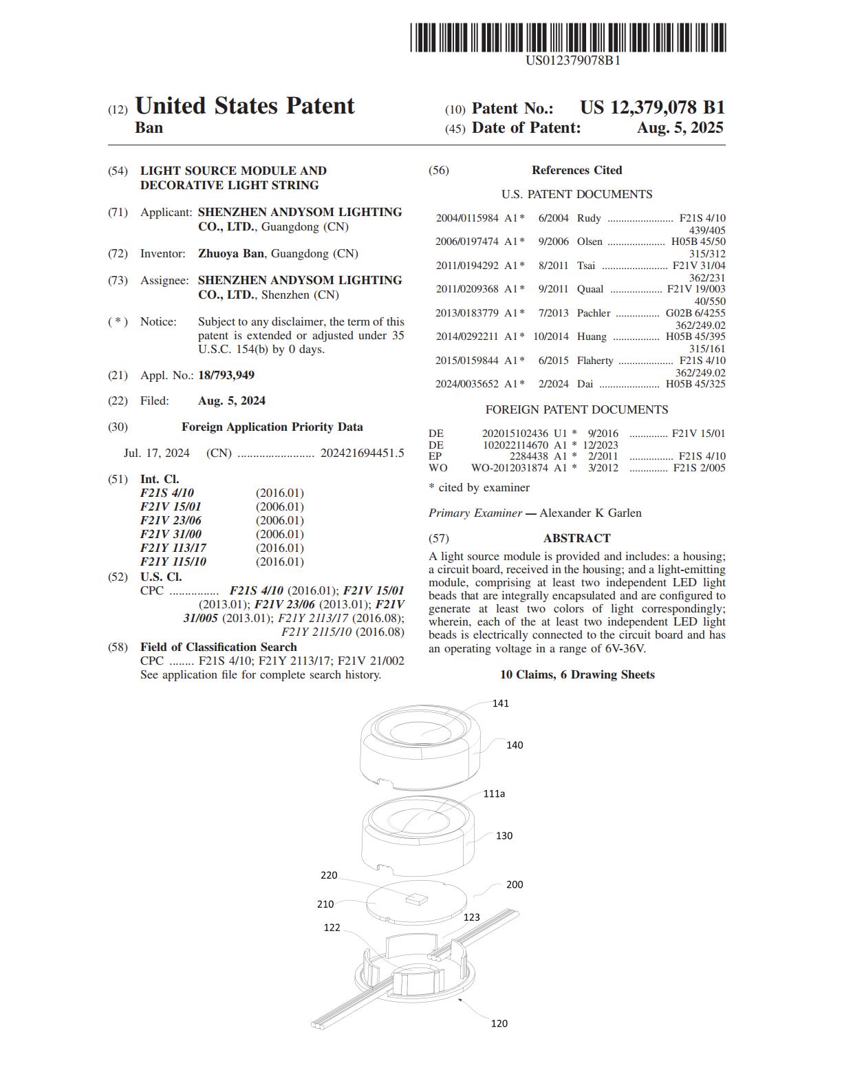 Permanent light US patent document